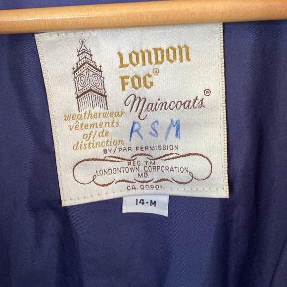 Vintage London Fog Maincoats Weatherwear Trench Coat, Size 14 M - Picture 3 of 8